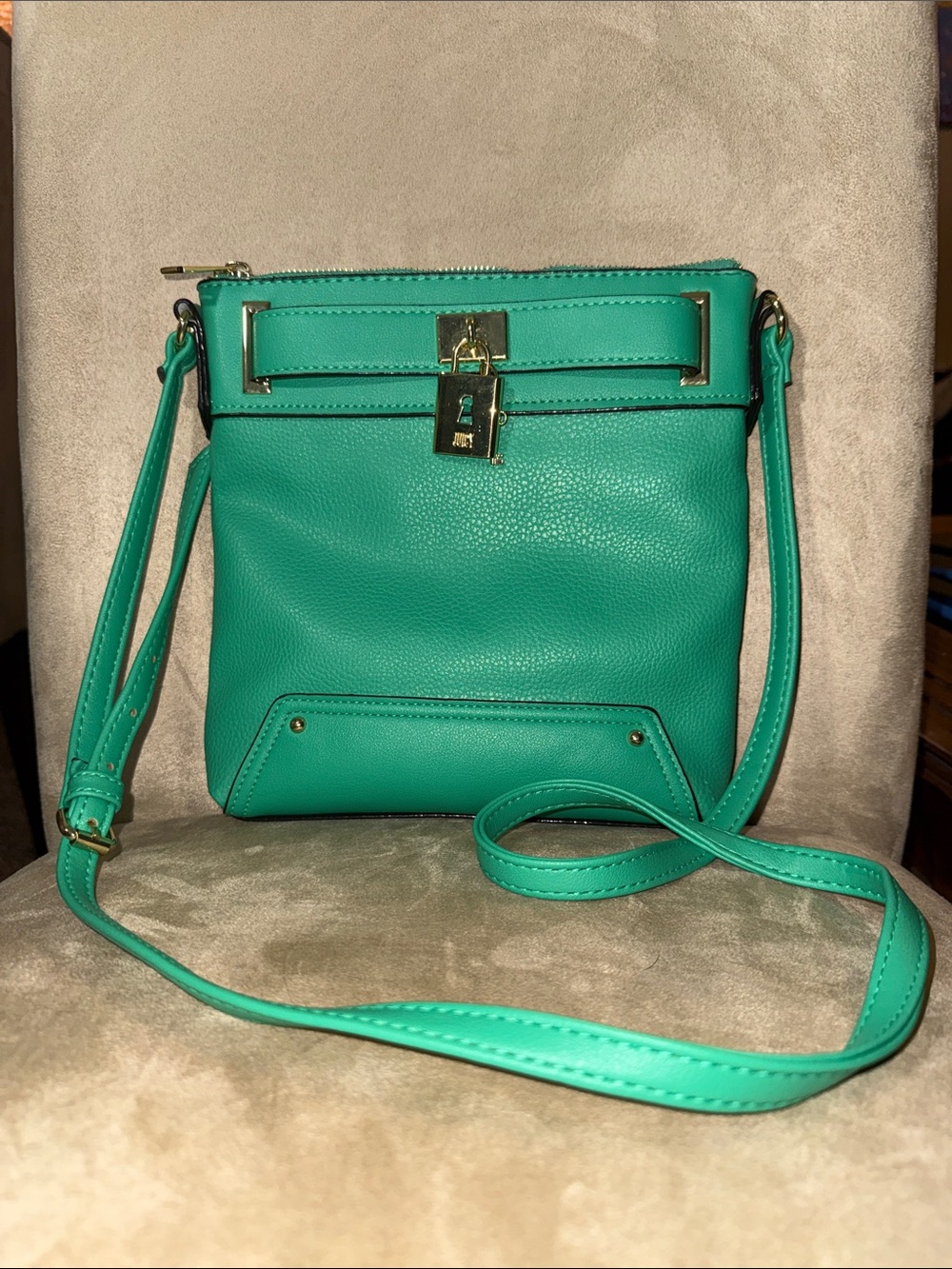 Juicy Couture Under Lock and Key Green Crossbody with Gold Lock